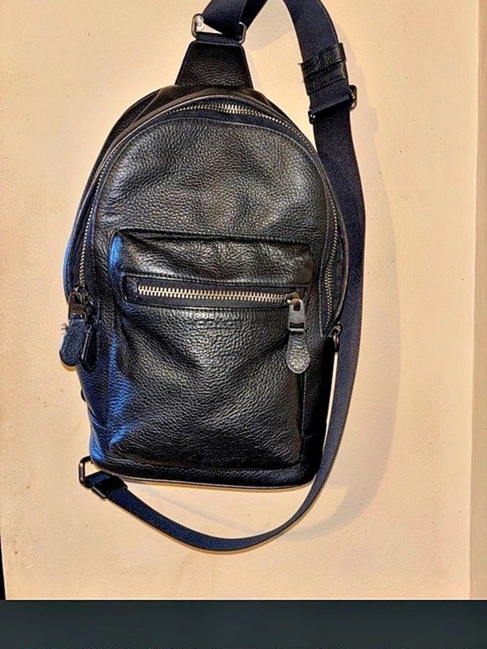 COACH West Pack Black Leather Backpack